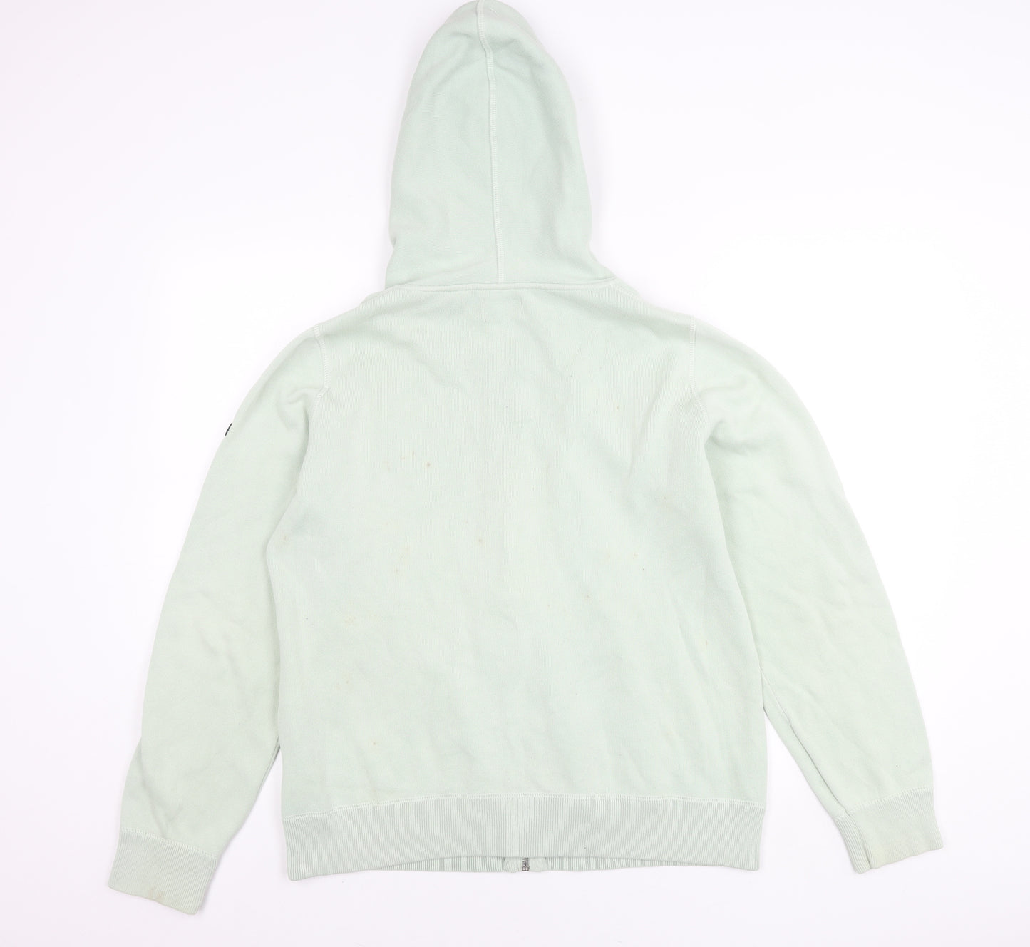 Superdry Women Green Size 14 Hooded Zip Jacket Cotton Blend