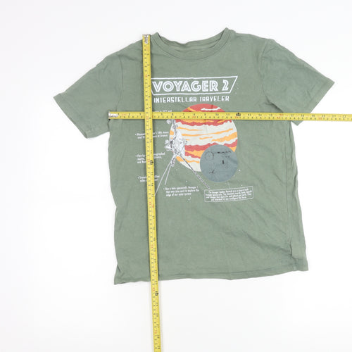 Lands' End Boys Green Voyager 2 Space Graphic T-Shirt Size 14-16 Years