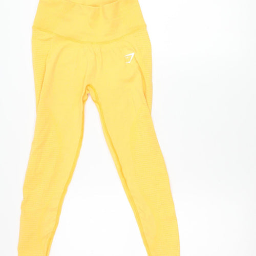 Gymshark Womens Yellow Seamless Slim Fit Leggings Size M Activewear