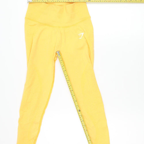 Gymshark Womens Yellow Seamless Slim Fit Leggings Size M Activewear