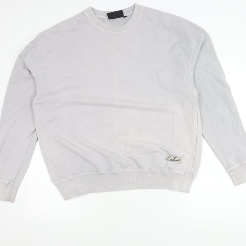 Couture Club Men’s Grey Cotton Logo Sweatshirt M Regular Fit