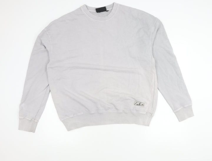 Couture Club Men’s Grey Cotton Logo Sweatshirt M Regular Fit