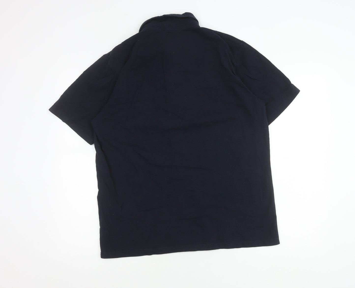 boohooMAN Men's Blue L Short Sleeve Button-Up Cotton Shirt