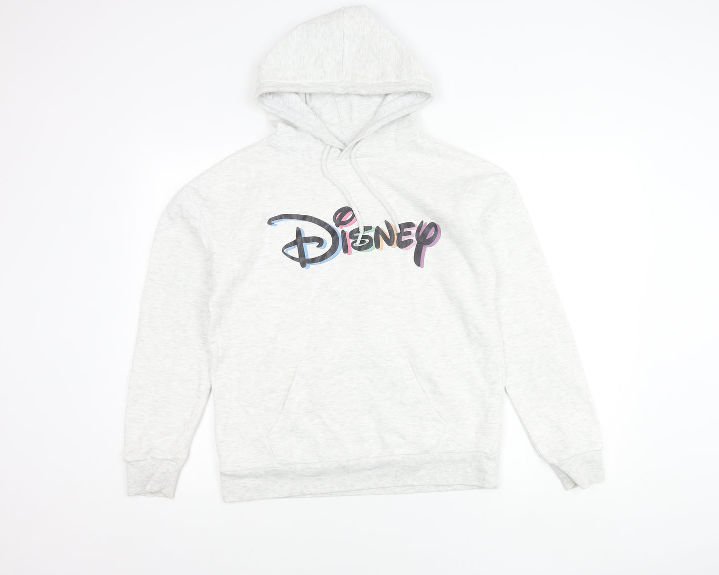 Disney Womens Grey XS Pullover Hoodie Logo Print Casual