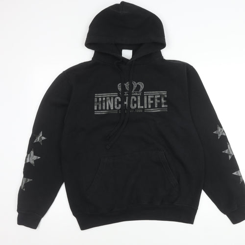 Russell Men’s Black Pullover Hoodie M Graphic Print Logo Sportswear