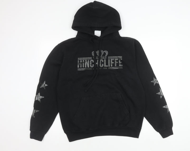 Russell Men’s Black Pullover Hoodie M Graphic Print Logo Sportswear