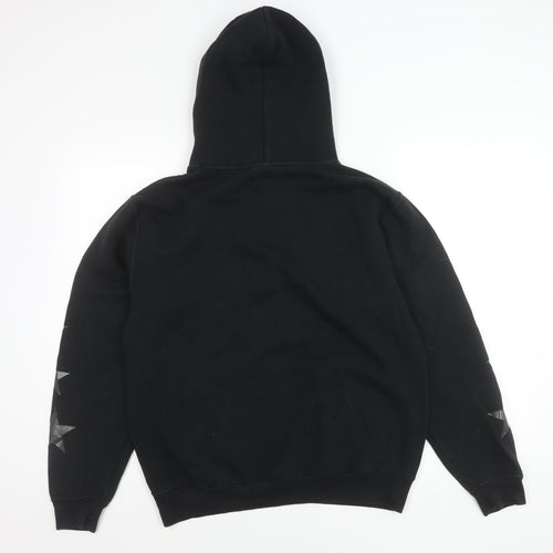 Russell Men’s Black Pullover Hoodie M Graphic Print Logo Sportswear