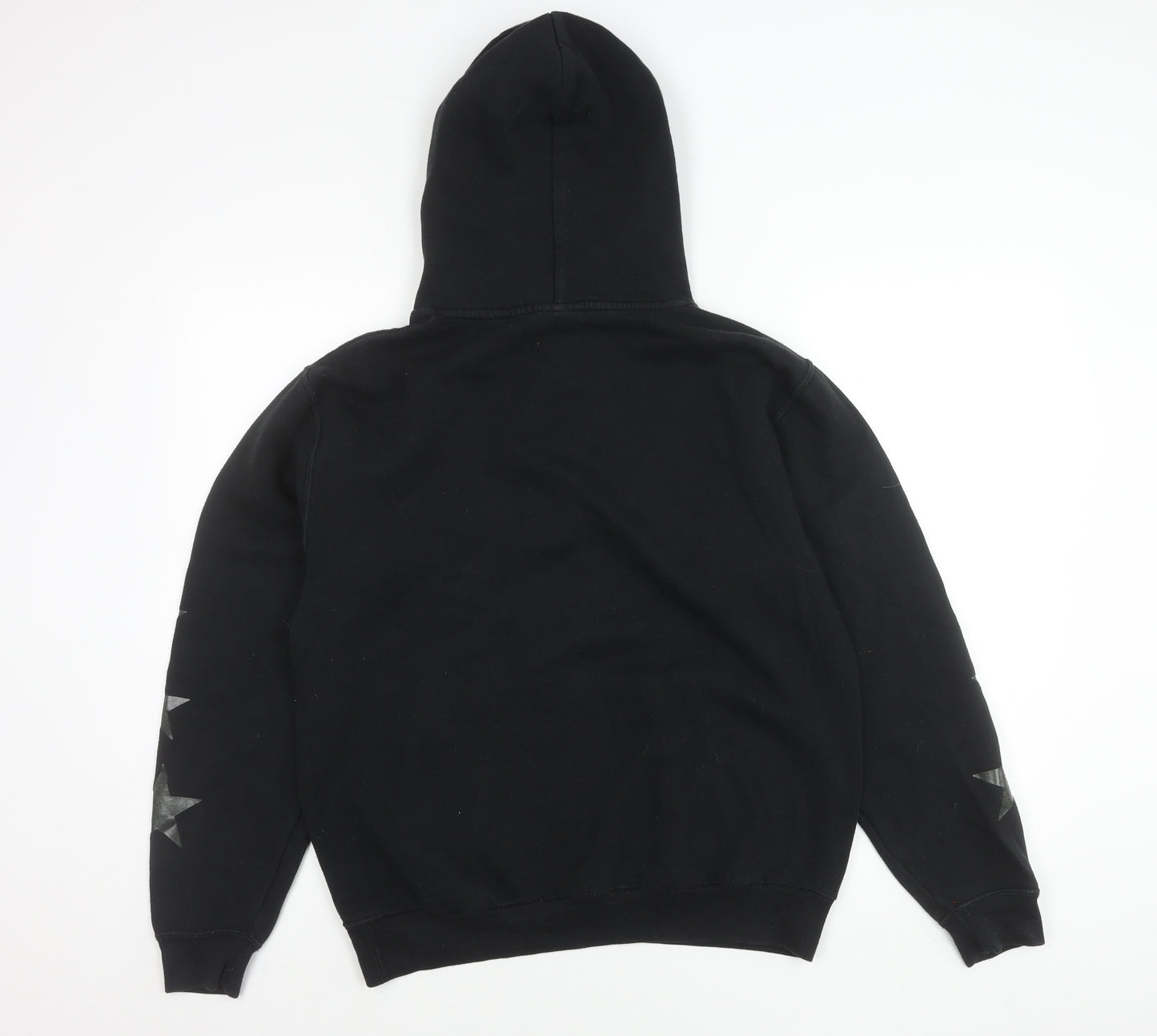 Russell Men’s Black Pullover Hoodie M Graphic Print Logo Sportswear