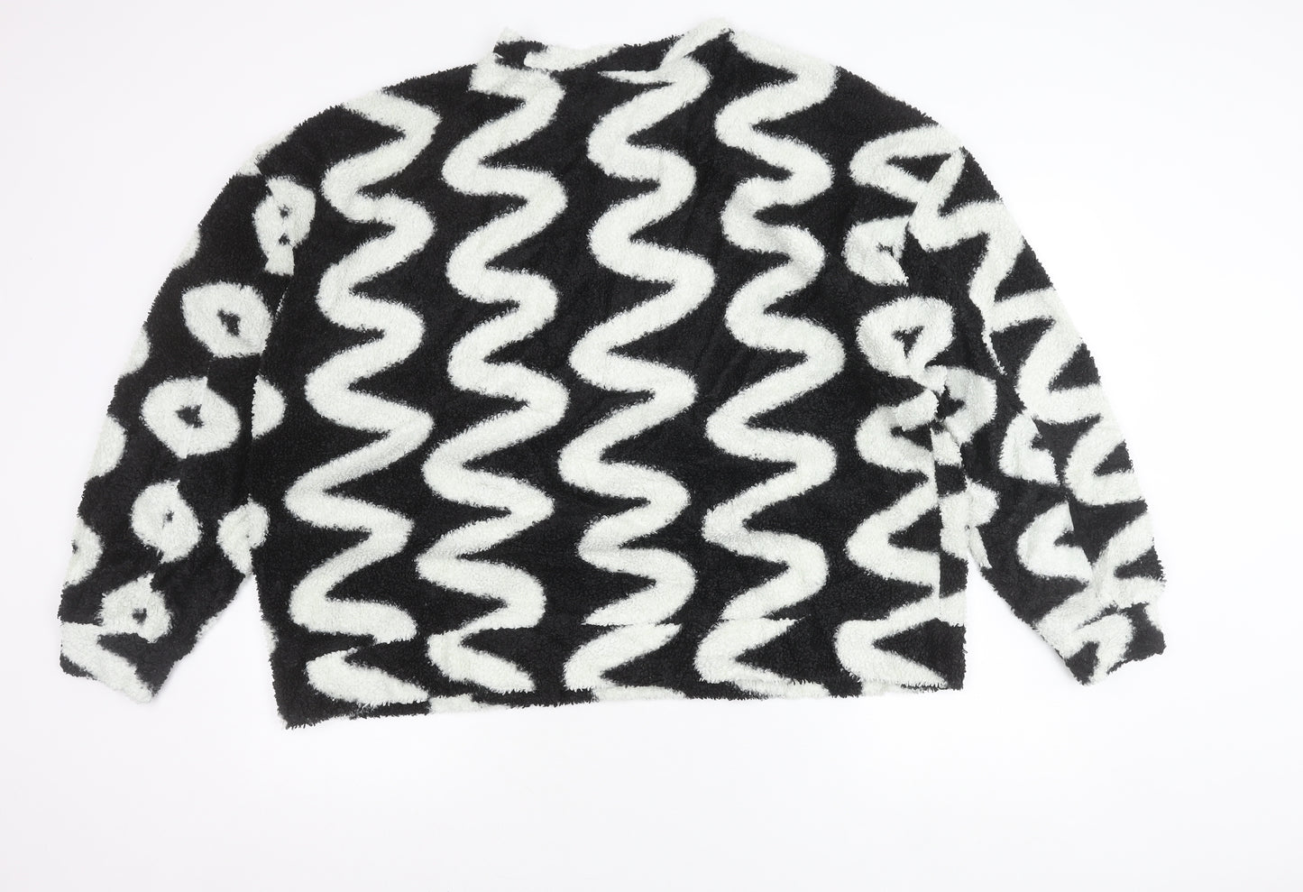 ASOS DESIGN Women’s Black White Fleece Pullover Jumper Size 18 Tall