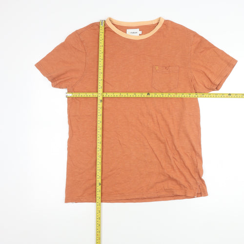 Farah Men's Brown L Short Sleeve Cotton Crew Neck T-Shirt