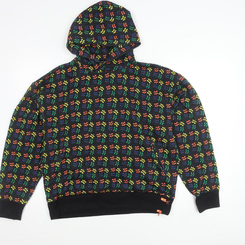 Bravian Men’s Multicoloured Pullover Hoodie Size M Cotton Retro Style