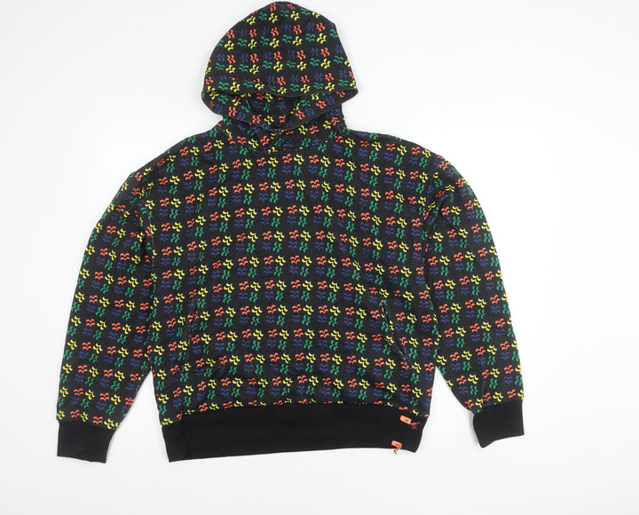 Bravian Men’s Multicoloured Pullover Hoodie Size M Cotton Retro Style