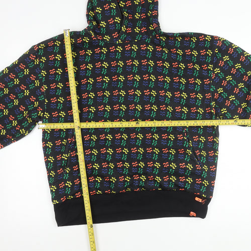 Bravian Men’s Multicoloured Pullover Hoodie Size M Cotton Retro Style