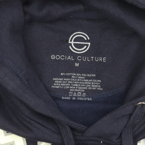 Social Culture Mens Blue Hoodie Los Angeles California M Pullover