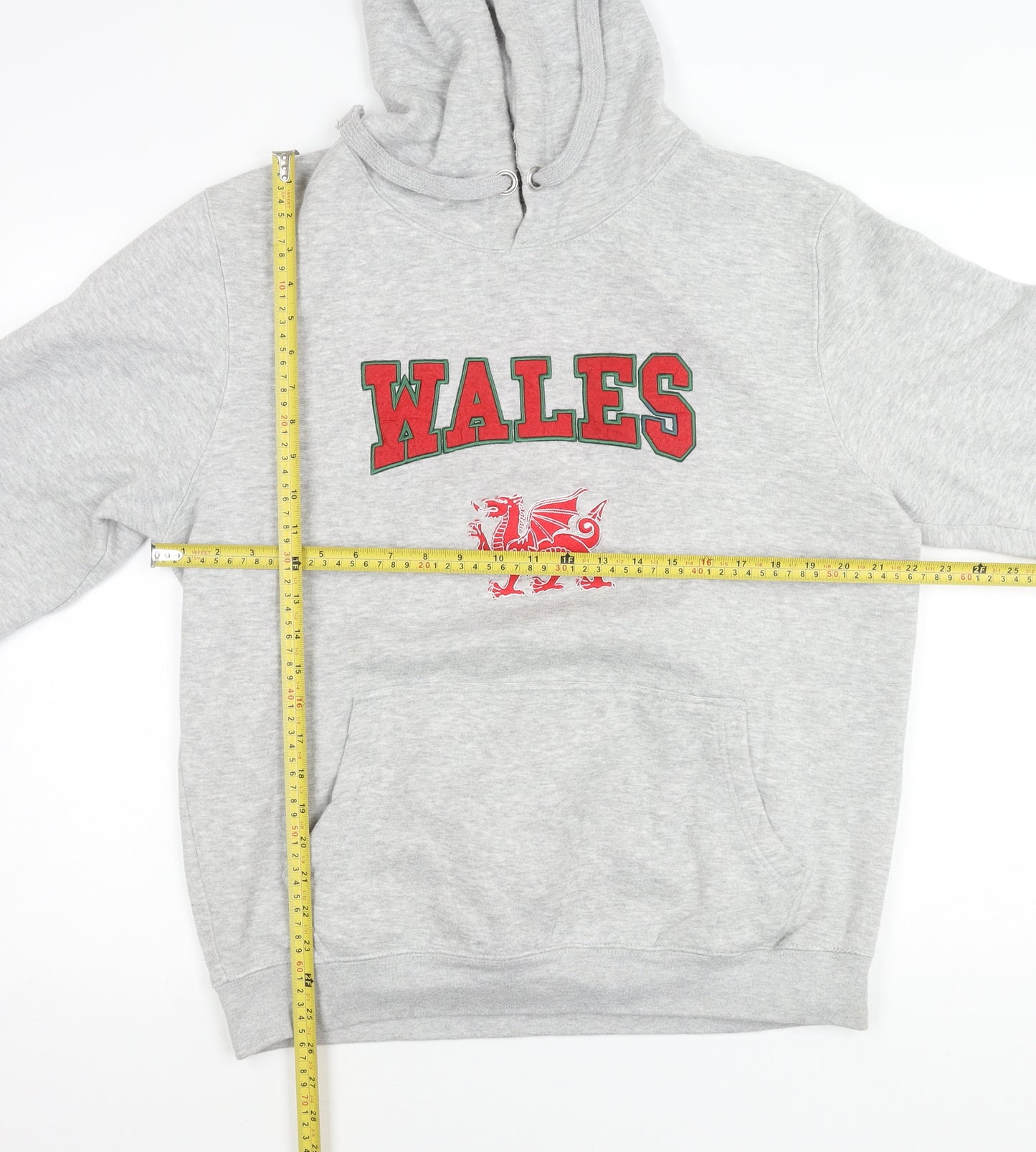 Dragon's Cafe Men's Grey XL Wales Graphic Pullover Hoodie