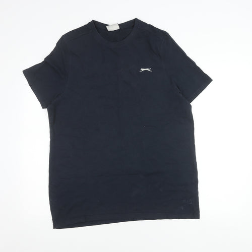 Slazenger Men's Blue Cotton Crew Neck Short Sleeve T-Shirt Size L
