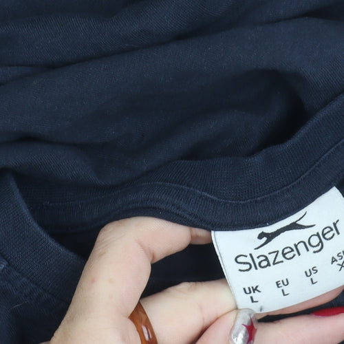 Slazenger Men's Blue Cotton Crew Neck Short Sleeve T-Shirt Size L