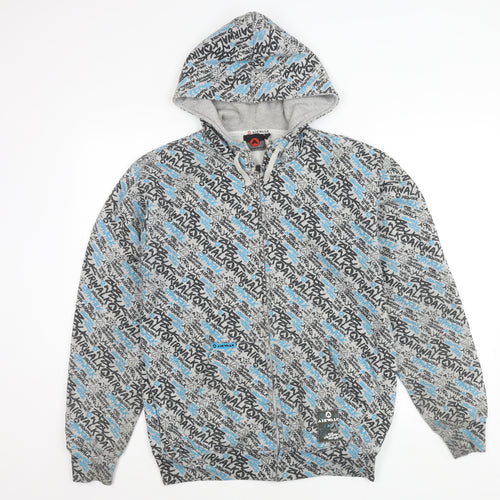 Airwalk Men’s Grey Graphic Full Zip Hoodie Jacket Small