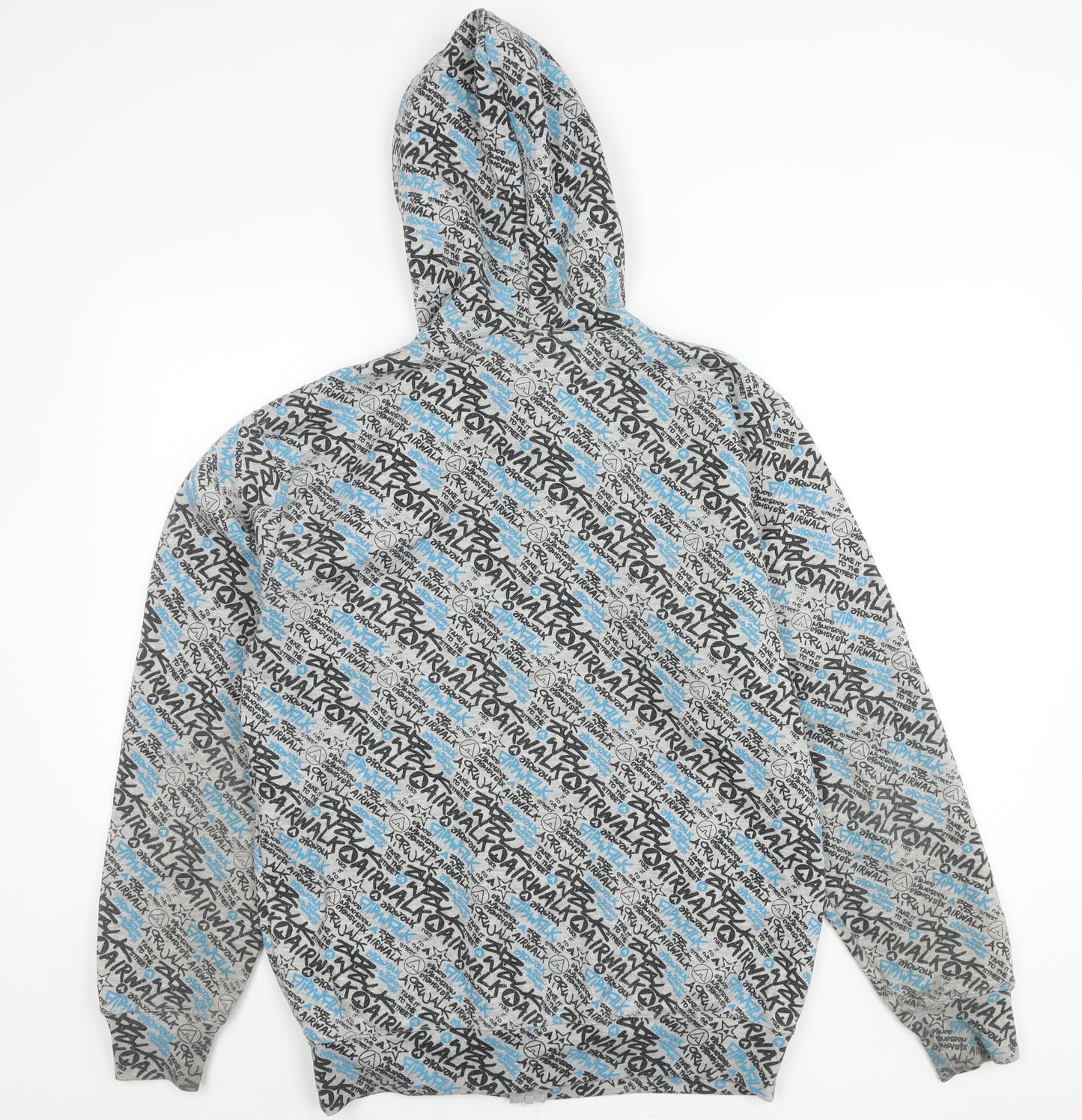 Airwalk Men’s Grey Graphic Full Zip Hoodie Jacket Small