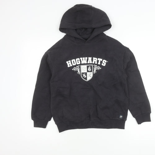 Harry Potter Boys Black Pullover Hoodie 9-10 Years Hogwarts Crest