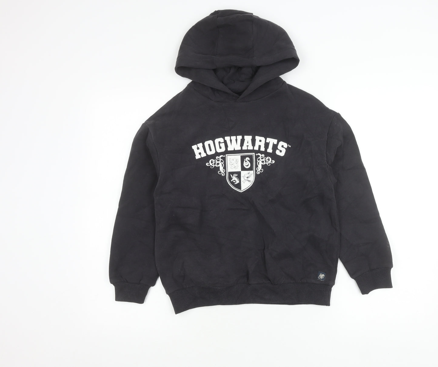 Harry Potter Boys Black Pullover Hoodie 9-10 Years Hogwarts Crest