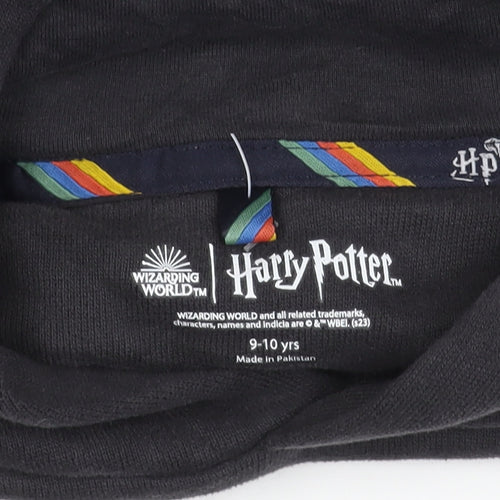 Harry Potter Boys Black Pullover Hoodie 9-10 Years Hogwarts Crest