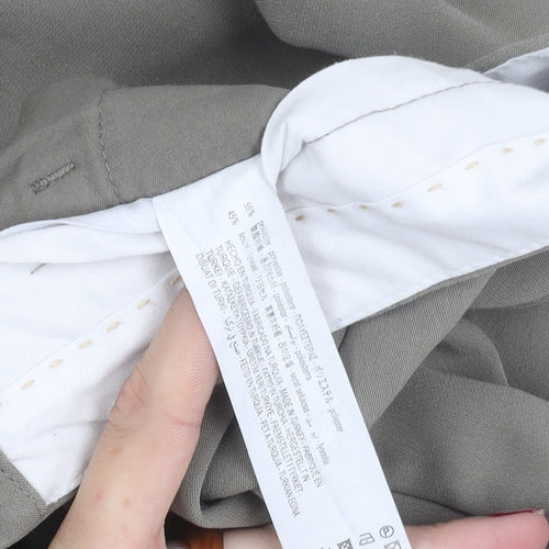Zara Womens Beige XS Chino Trousers Straight Leg Pleated Workwear
