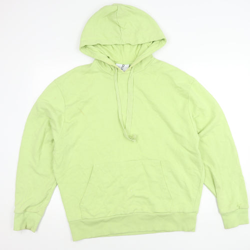 Collusion Womens Green Hoodie Medium Cotton Pullover Casual