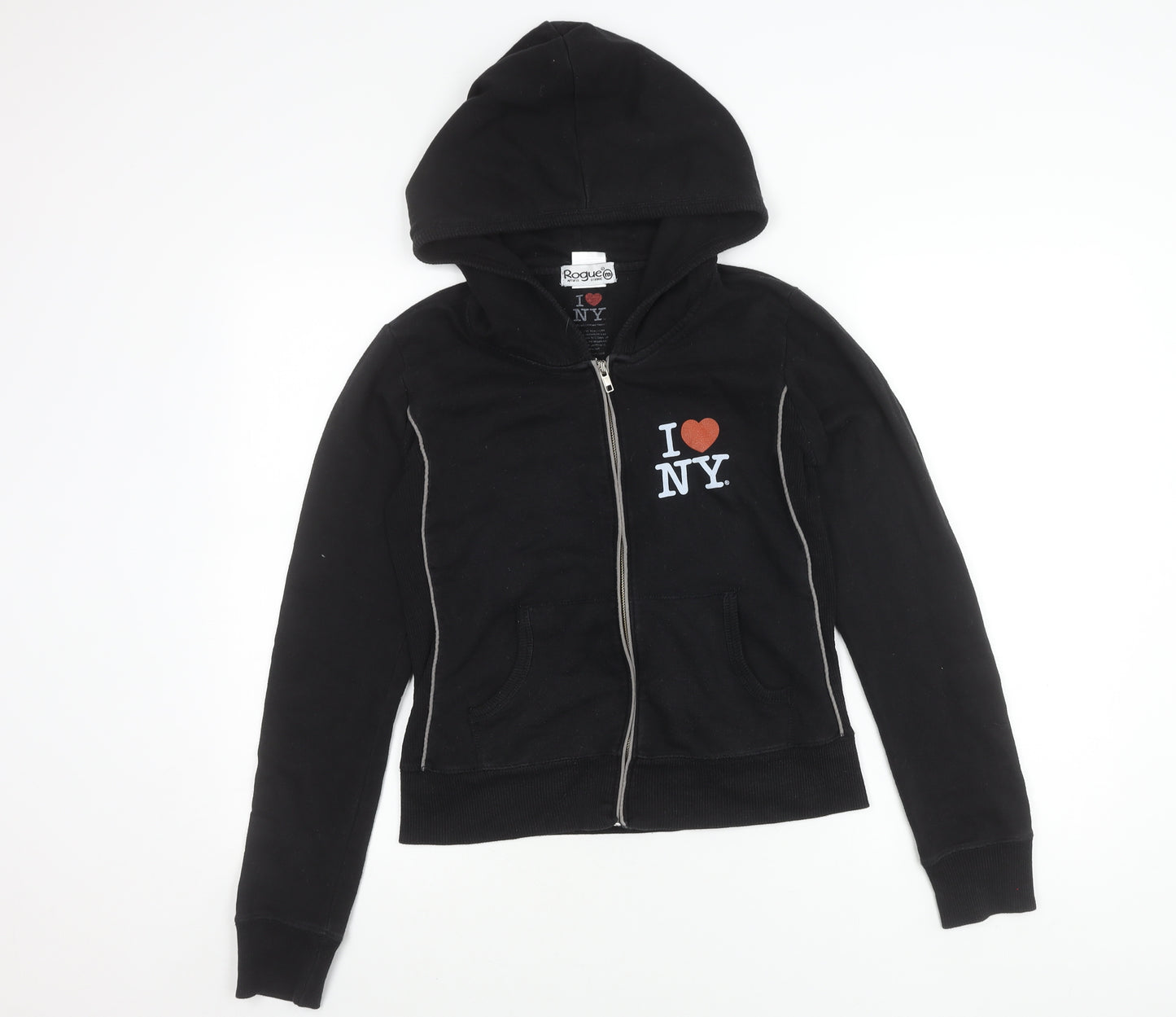 Rogue Unisex Black I Love NY Hoodie Jacket Size M Cotton Blend