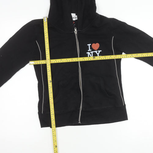 Rogue Unisex Black I Love NY Hoodie Jacket Size M Cotton Blend