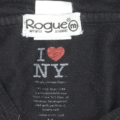 Rogue Unisex Black I Love NY Hoodie Jacket Size M Cotton Blend