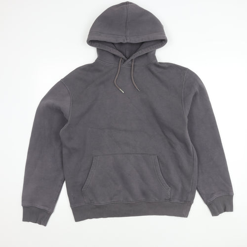 Topman Men’s Grey Pullover Hoodie S Regular Fit Fleece Lined