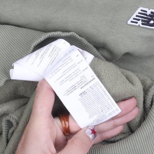 New Balance Mens Green Pullover Hoodie Small Regular Fit Sportswear