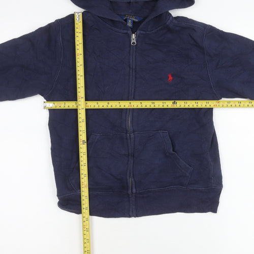 Ralph Lauren Boys Blue 8 Years Hooded Full Zip Jacket Cotton Blend