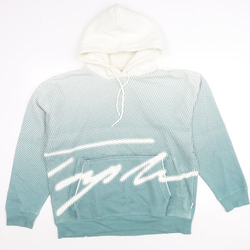 Topman Men’s Green Pullover Hoodie L Long Sleeve Graphic Print