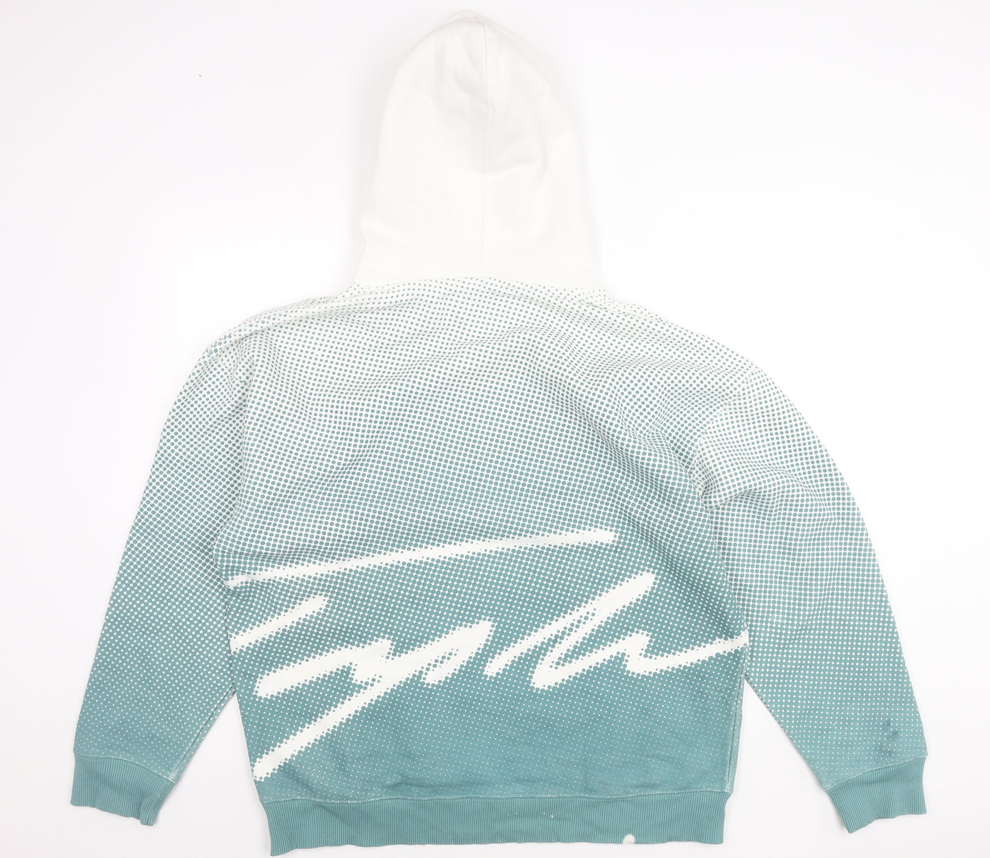 Topman Men’s Green Pullover Hoodie L Long Sleeve Graphic Print