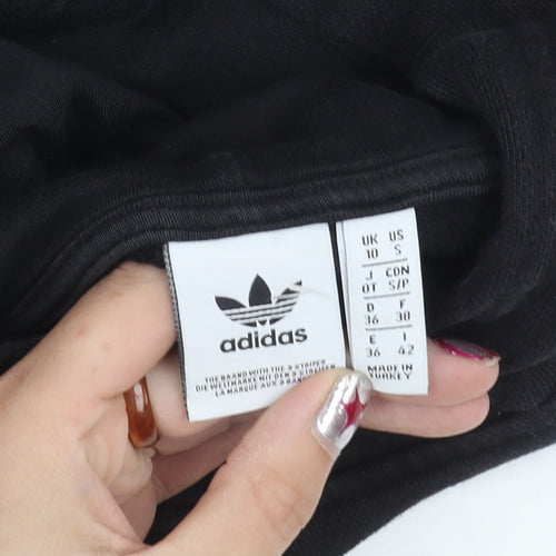 Adidas Womens Black Size 10 Pullover Hoodie Sweatshirt Logo Sports