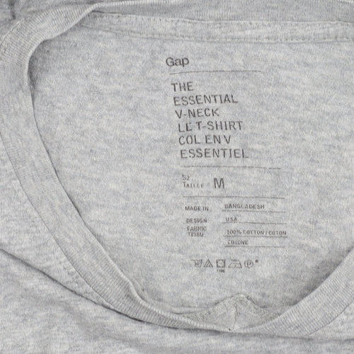 Gap Women’s Grey V-Neck Short Sleeve Cotton T-Shirt Size M