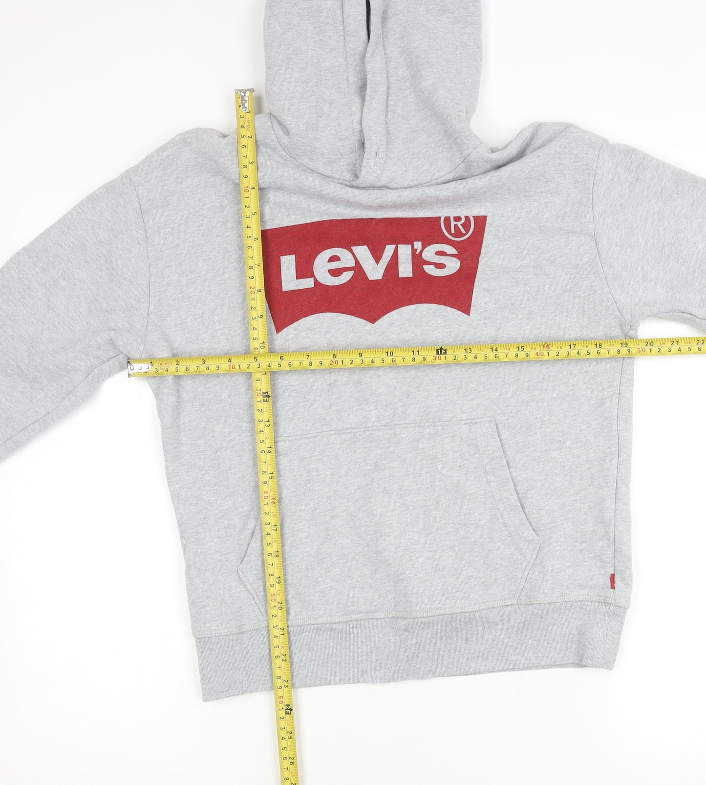 Levi's Teens Grey Pullover Hoodie 2XS Cotton Logo Sweatshirt