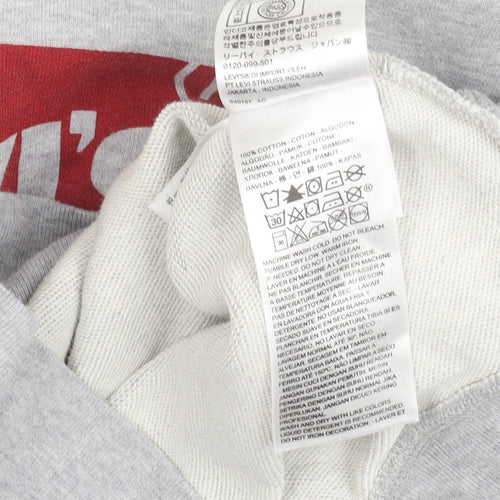 Levi's Teens Grey Pullover Hoodie 2XS Cotton Logo Sweatshirt