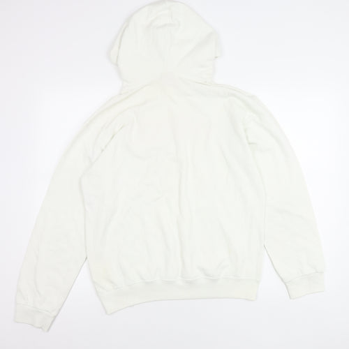 WESC Men’s White Pullover Hoodie Small Graphic Logo Regular Fit