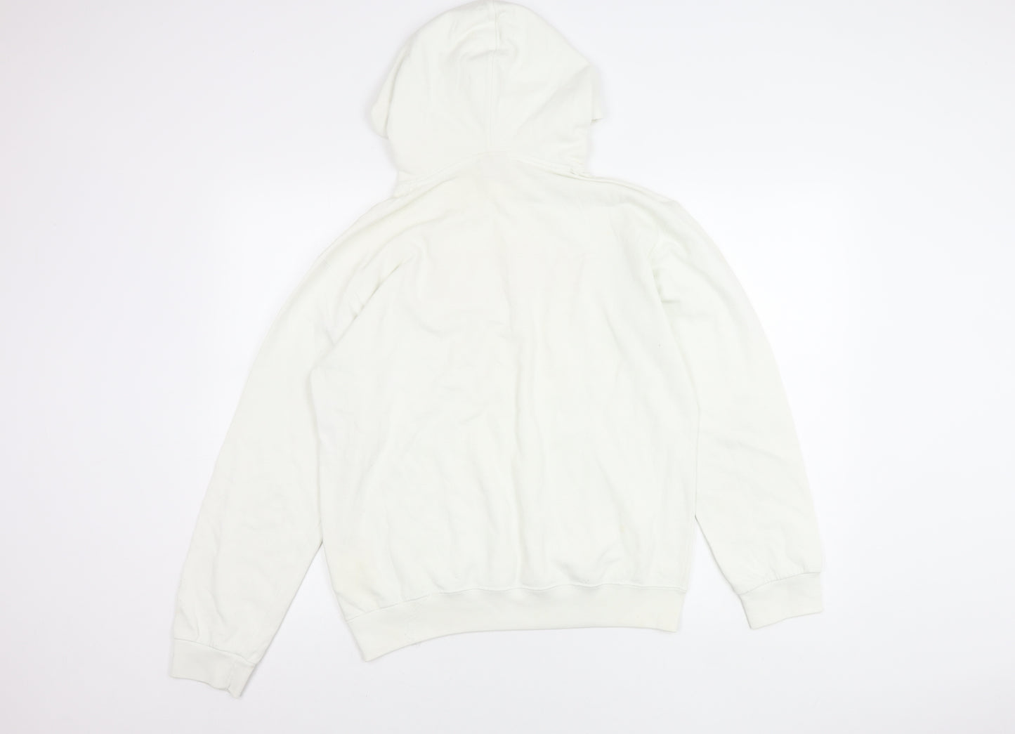WESC Men’s White Pullover Hoodie Small Graphic Logo Regular Fit