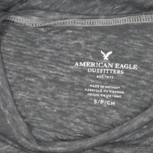 American Eagle Womens Grey Elephant Graphic T-Shirt Size S