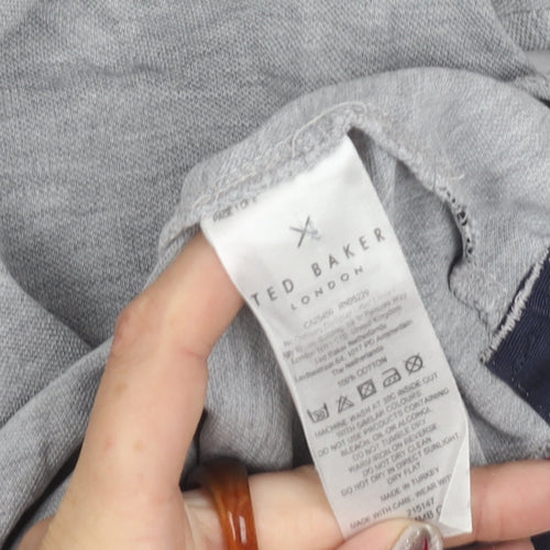 Ted Baker Men's Grey Regular Fit Cotton Polo Shirt Size M