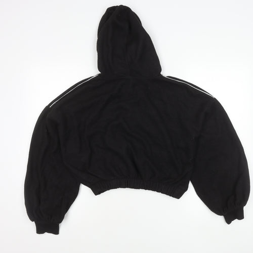Topshop Women’s Black Hoodie Medium Pullover 1/2 Zip Long Sleeve