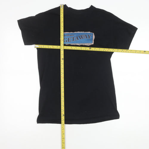 Night Addict Womens Black XS Graphic Getaway T-Shirt Casual