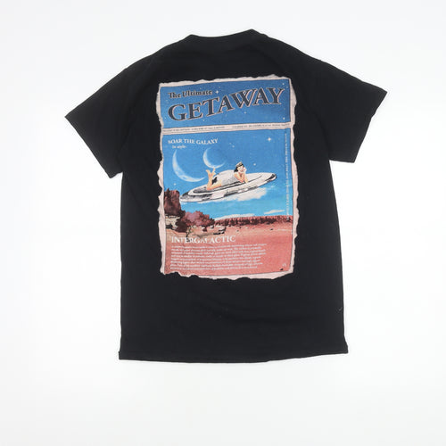 Night Addict Womens Black XS Graphic Getaway T-Shirt Casual