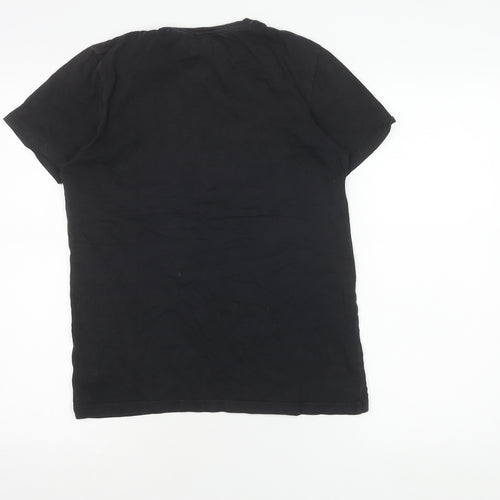 Jack & Jones Men’s Black Small Graphic Logo Crew Neck T-Shirt