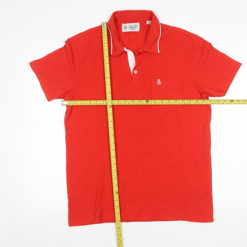 Penguin by Munsingwear Men’s Red Polo Shirt L Cotton Short Sleeve