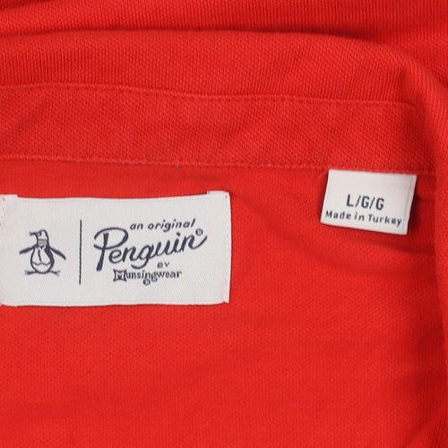 Penguin by Munsingwear Men’s Red Polo Shirt L Cotton Short Sleeve